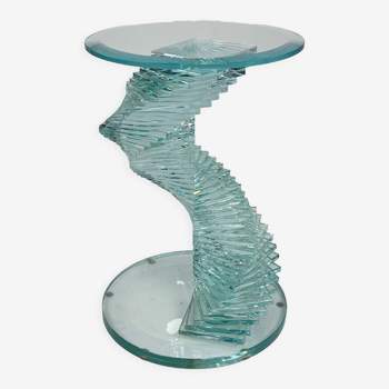 Table d’appoint en verre spiralé Ravello, années 1980