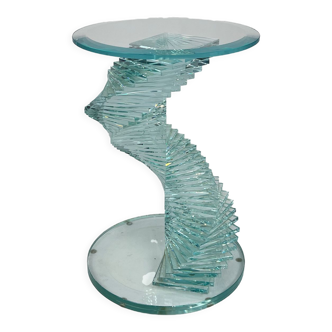 Table d’appoint en verre spiralé Ravello, années 1980