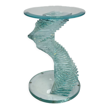 Table d’appoint en verre spiralé Ravello, années 1980