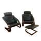 Pair of Scandinavian armchairs with a footrest from the brand NELO.
