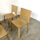 Lot 4 chairs all leather cream design 70s/80s Italy vintage