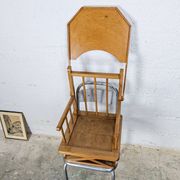 Metal and wood high chair