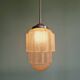 Art Deco Skyscraper pendant light in pink cracked glass