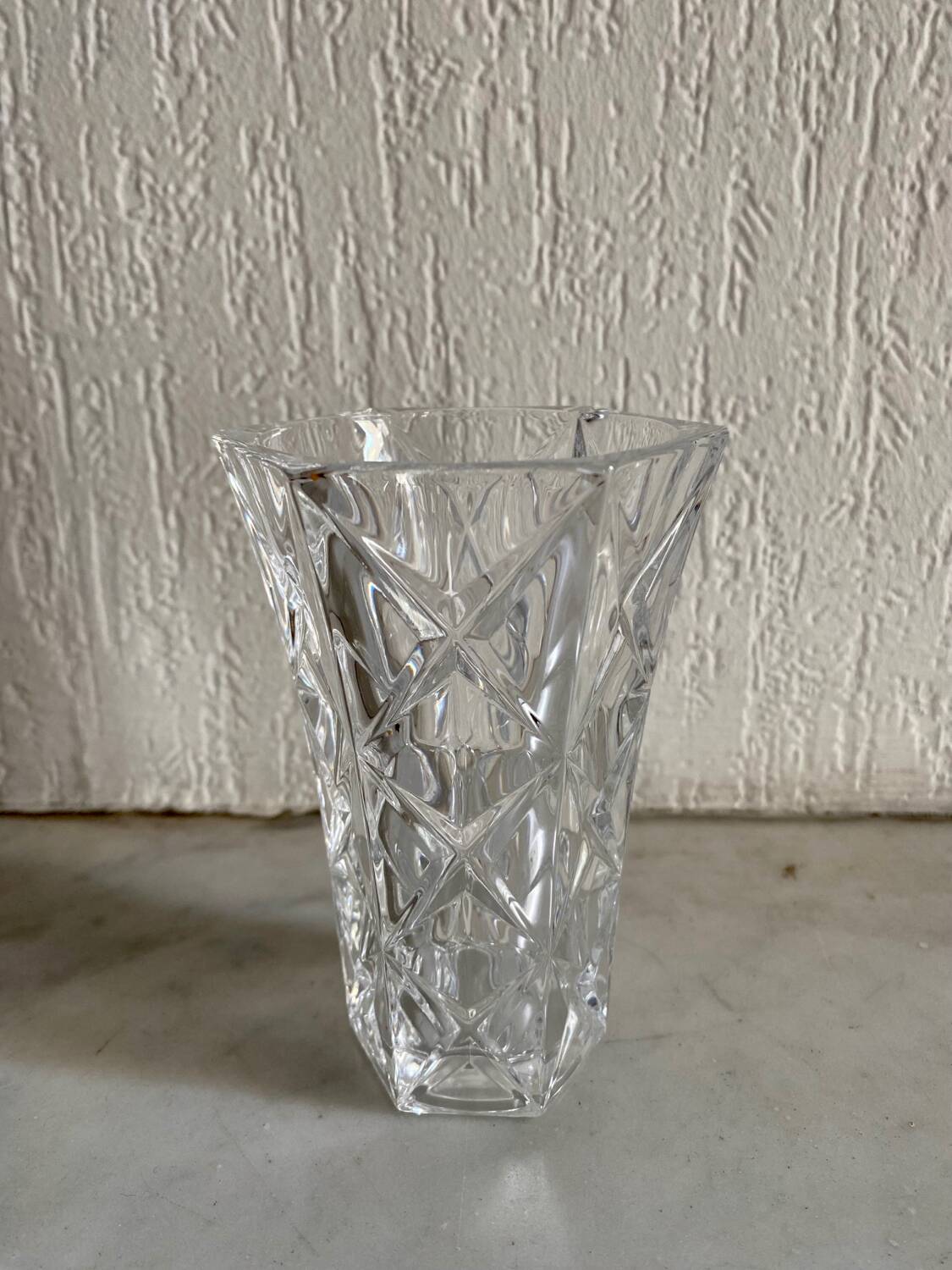 Vintage chiseled glass vase