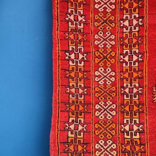 Tapis berbère rouge vintage 185x380 cm