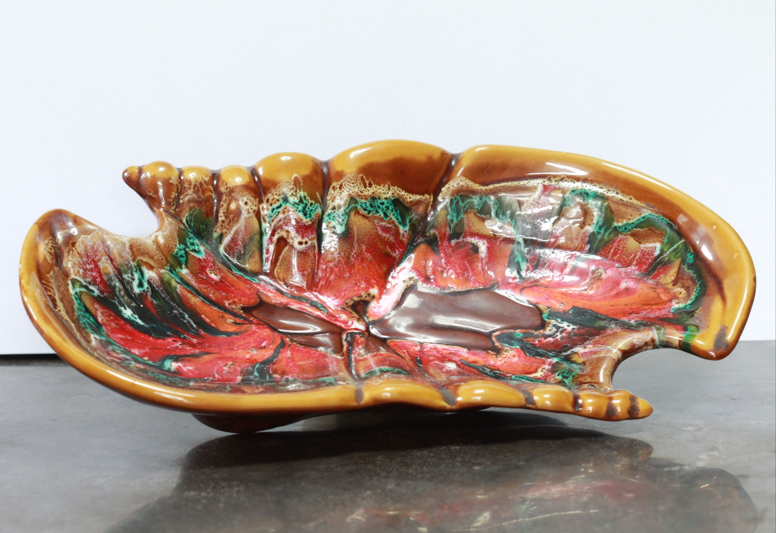 Large ceramic dish shell style Vallauris