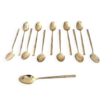 12 dessert spoons, Hollywood Regency - circa 1970
