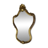 Miroir rocaille doré à la feuille