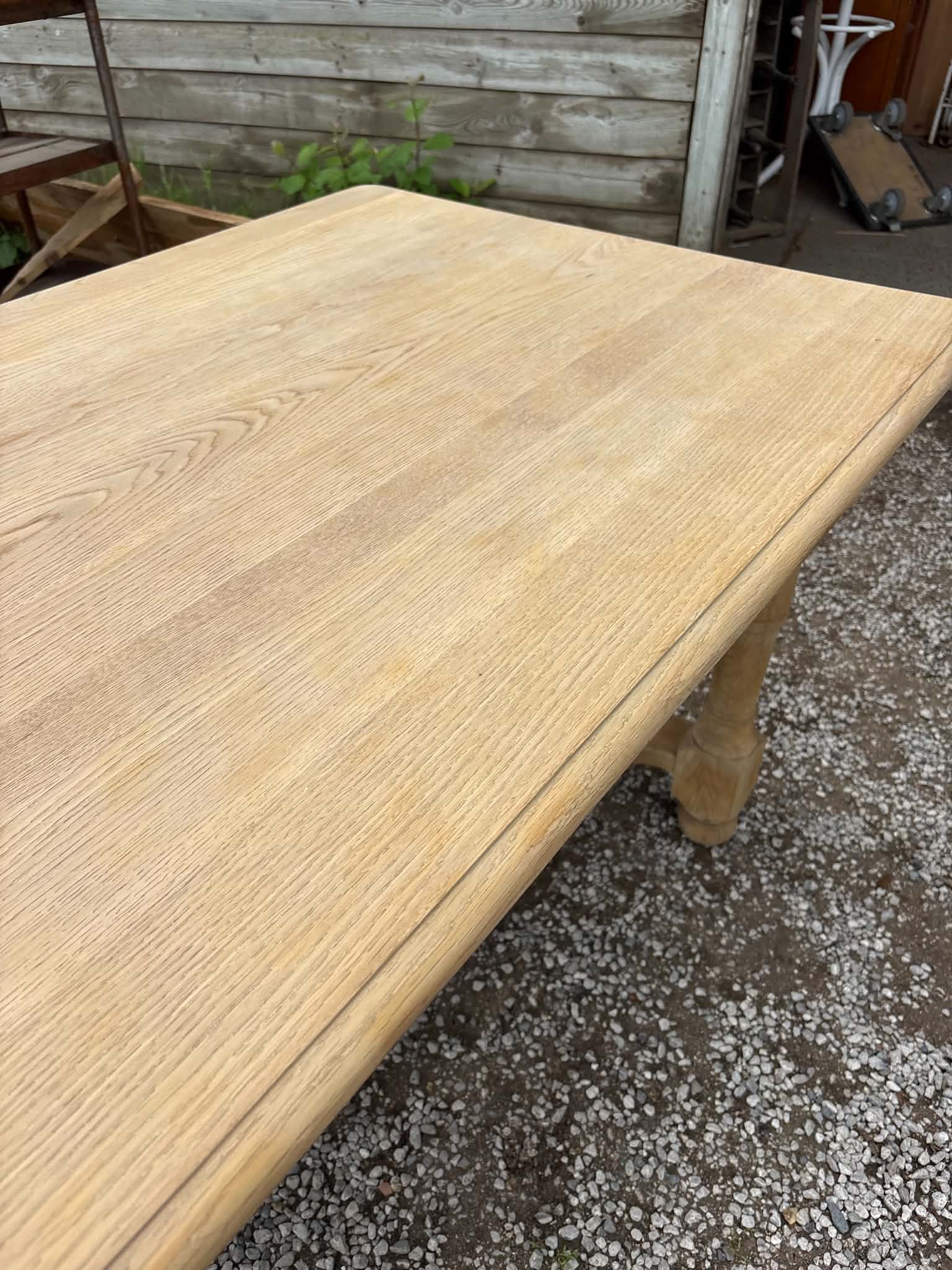 Raw wood dining table