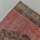 Pale Read Classic Turkish Vintage Runner Rug, 72x337Cm