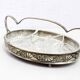 Art Deco silver metal tray with 4 ramekins