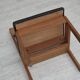 1970s, Danish design, set of 3 church chairs, leather, oak wood.