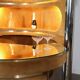 Suede and chrome bar with cognac-colored bar stools, Italy, 1970s