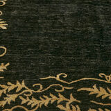 Hand-knotted anatolian antique 1970s 213 cm x 298 cm black wool carpet