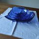 Blue glass fruit bowl