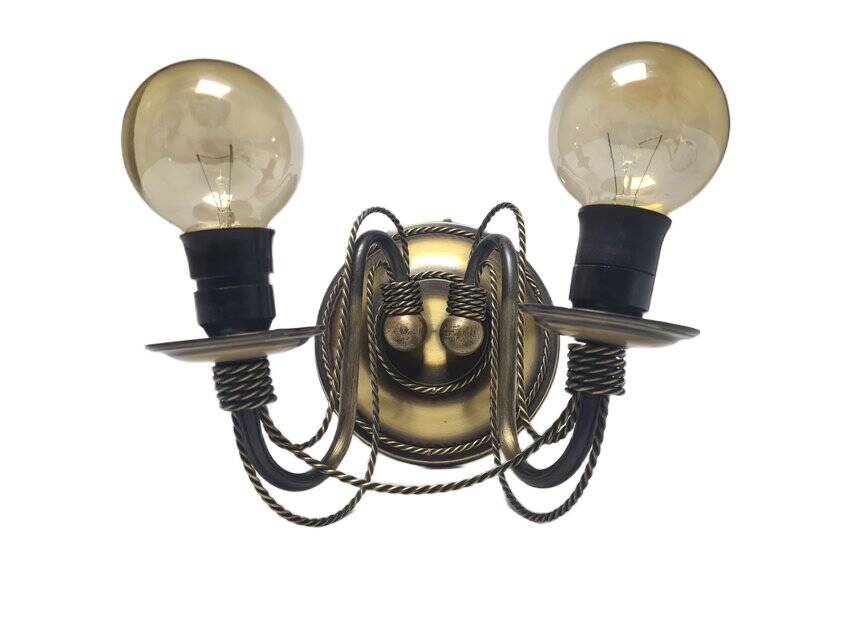 Art Nouveau two-armed wall lamp, Poland, 1970s
