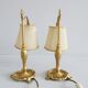 Bedside lamps set metal with fabric shades