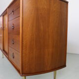 William watting wallnut & brass sideboard for fristho, 1955, denmark