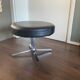 Vintage modernist chrome and leather stool ottoman, 1970s