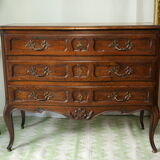 Louis XV style chest of drawers in solid oak, 20th century