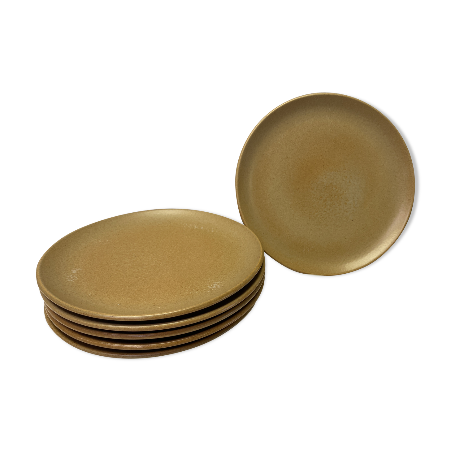 Set of 6 dessert plates in vintage sandstone