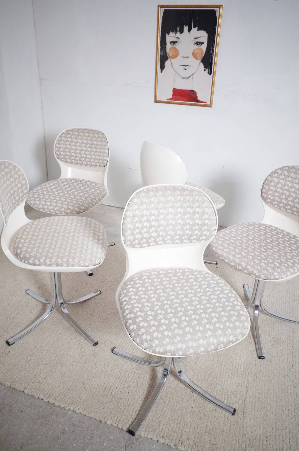 5 x chaises Giroflex 7105 Space Age