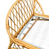 Rattan basket bed 90x190 vintage 1960