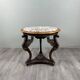 Table Guéridon en bois sculpté avec plateau en marbre, XIXe siècle