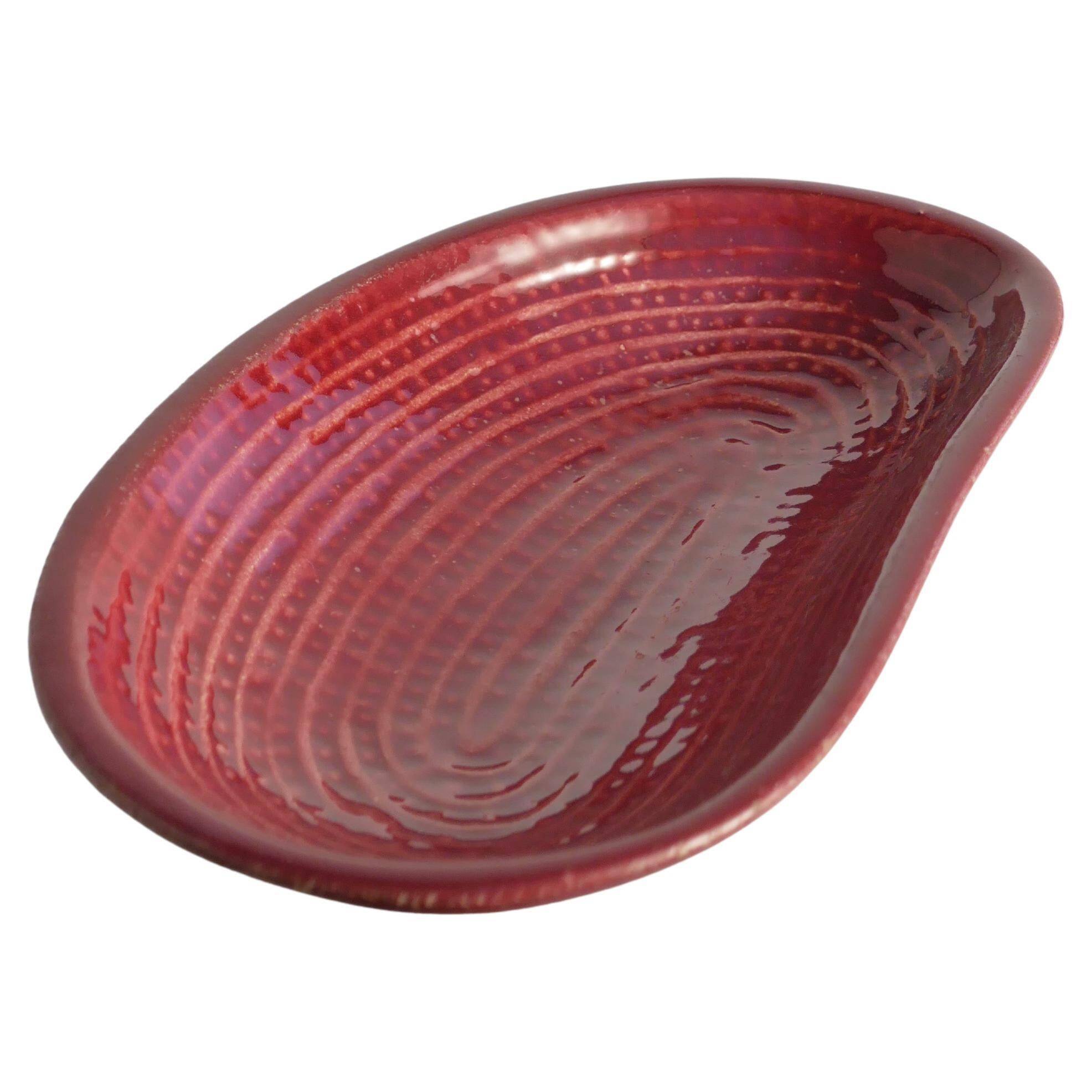 Merlot Red Stoneware Organic Shaped Bowl by Andersson & Johansson, Höganäs