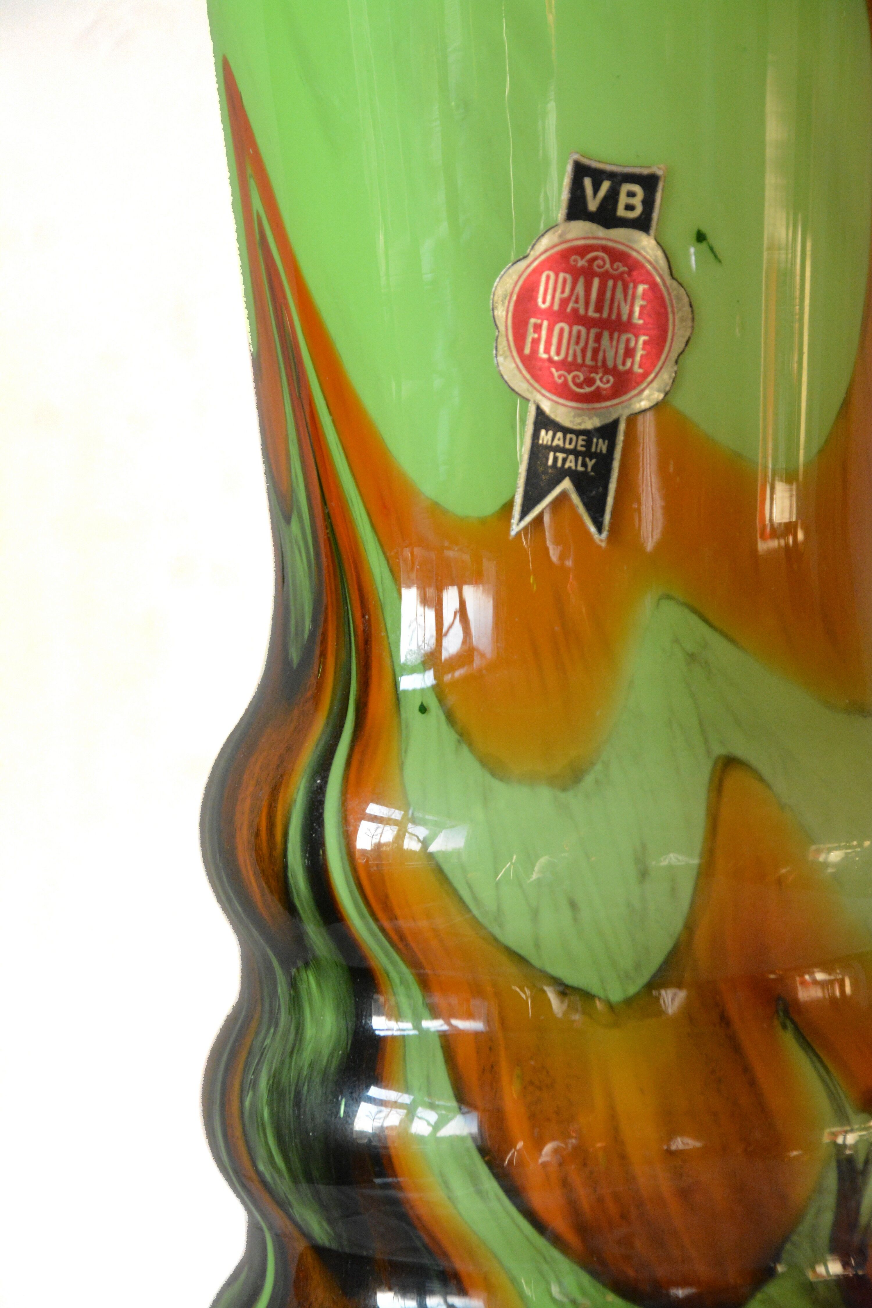 Opaline Florence vase by Carlo Moretti 70s, Italy