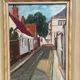 Mid-Century Oil on Panel “Street View” by J. Ioliv, Vintage & Framed 25×31cm
