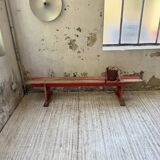 1950s oak bench with red patina, 2m