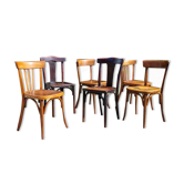 Mix 6 art deco bistro chairs, Thonet, Fischel et Luterma