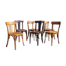 Mix 6 art deco bistro chairs, Thonet, Fischel et Luterma