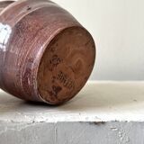 Handmade ceramic vase in powder pink glaze, signed underneath the base 1988.