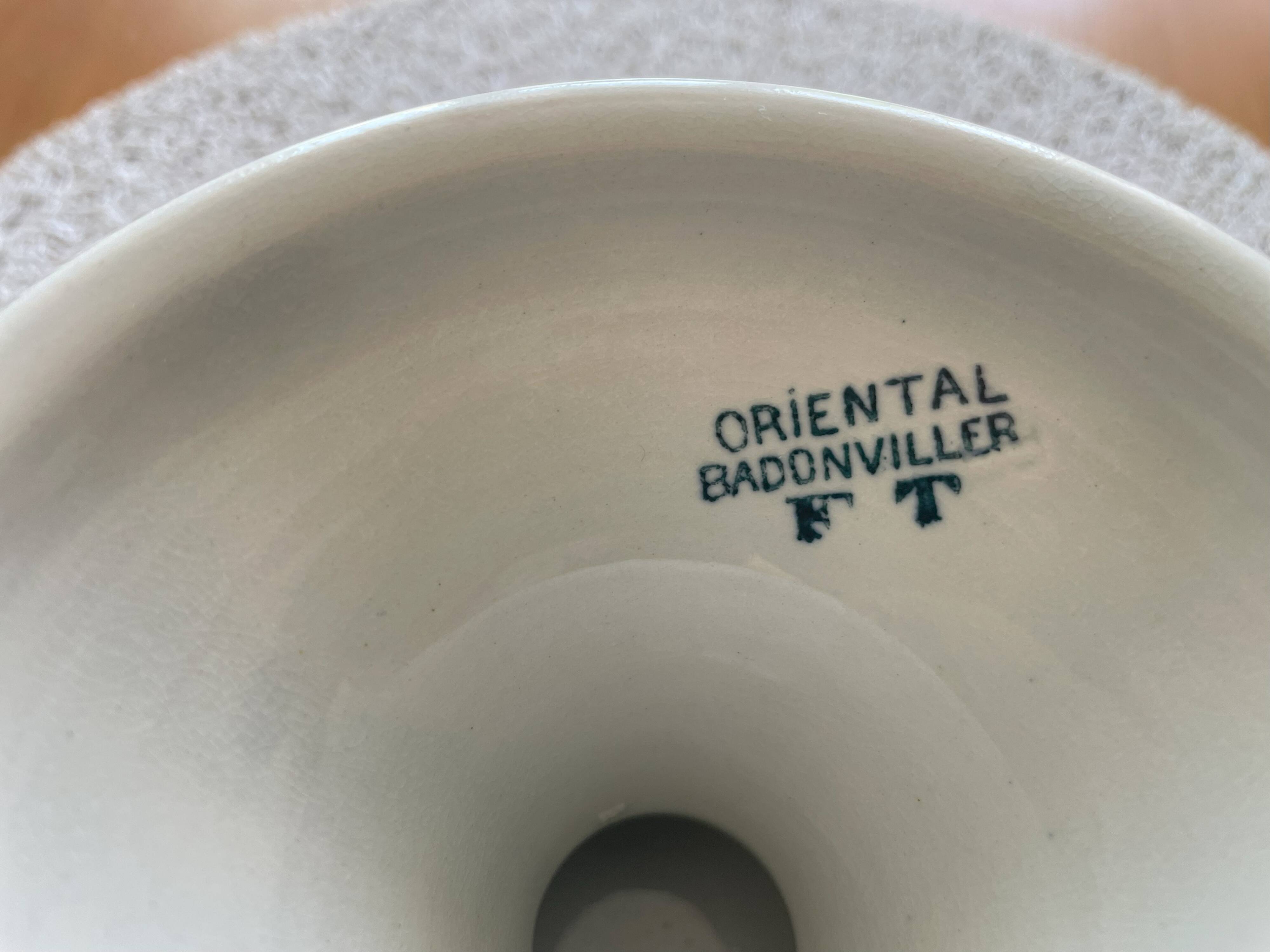 Old Badonviller earthenware compote bowl