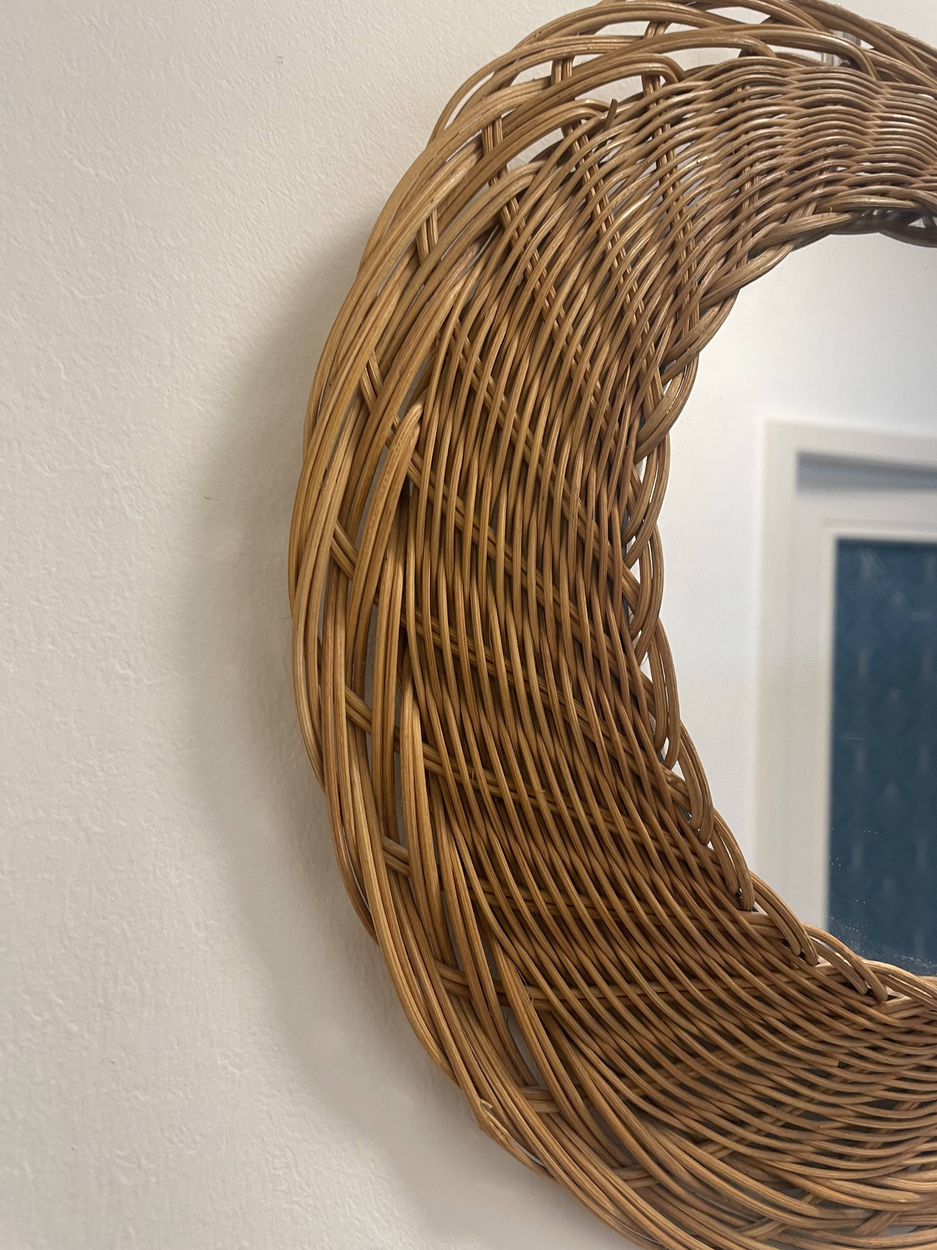 Small rattan mirror