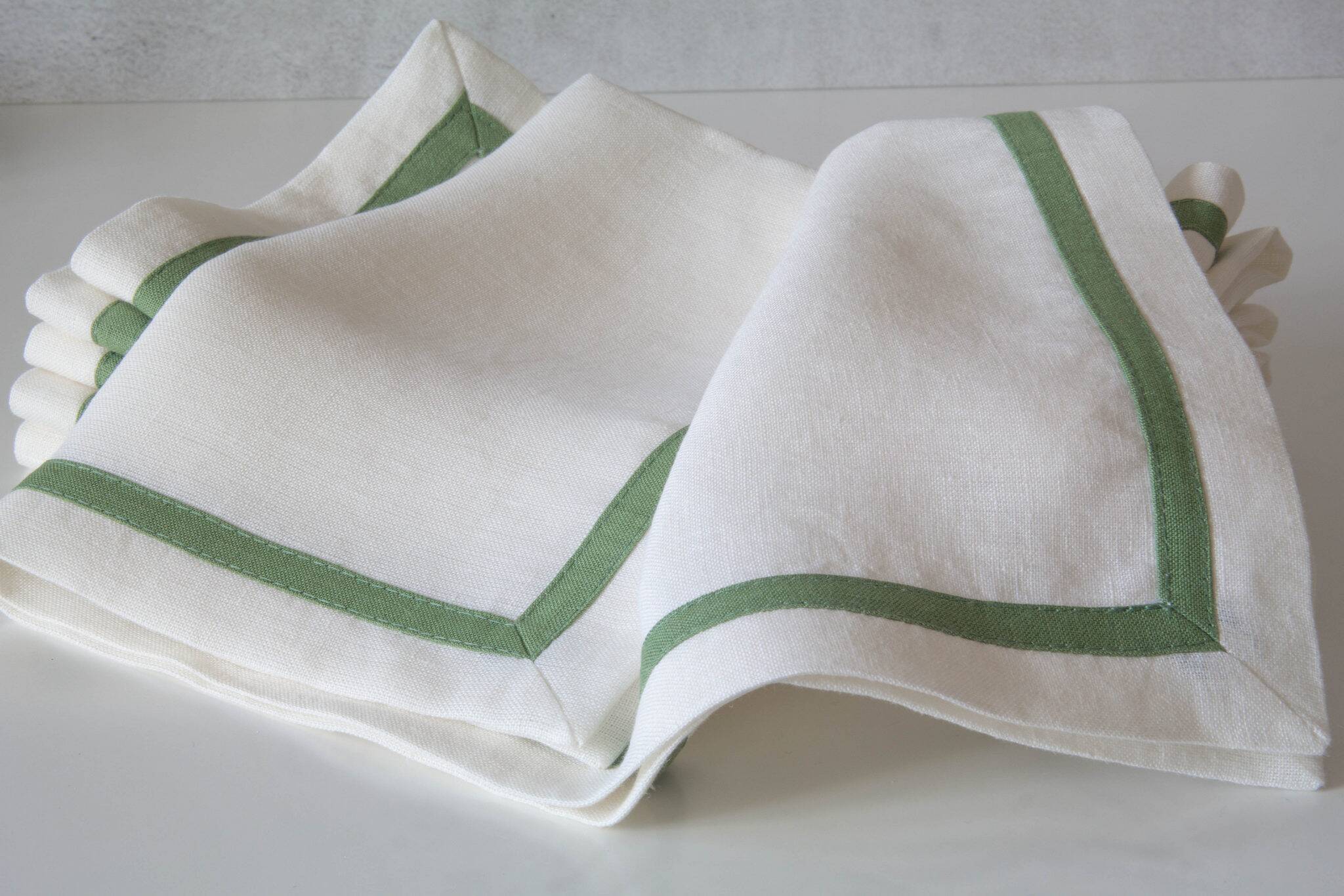 100% linen napkins with edging 20"x20" (50x50cm) - Set 6 Napkins