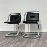Chrome Tubular Steel Armchairs by Luigi Bardini, 1970s, Set of 2