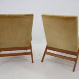 Mid-century armchairs, wooden frame & upholstered, František Jirák, 1960s–70s, Czechoslovakia