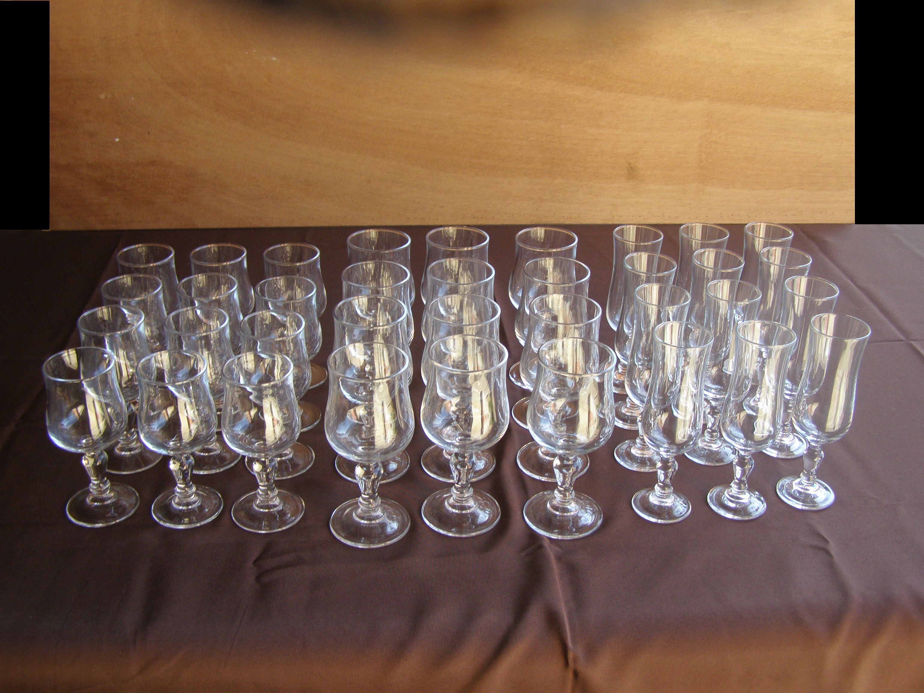 Service of 36 foot glasses "arcoroc" normandy model (made in france) Tempered glass