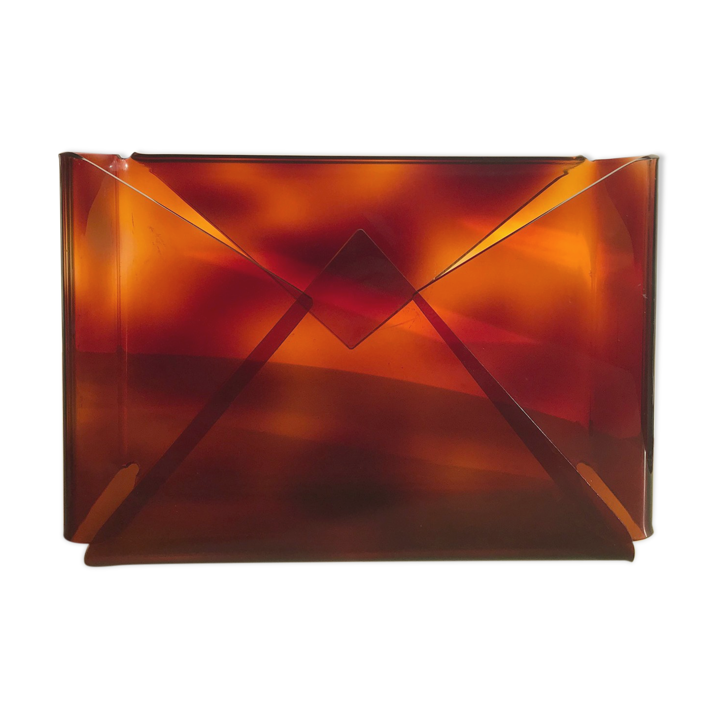 Revised door or document holder in smoked plexiglass from the 1970s