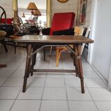 Rattan side table