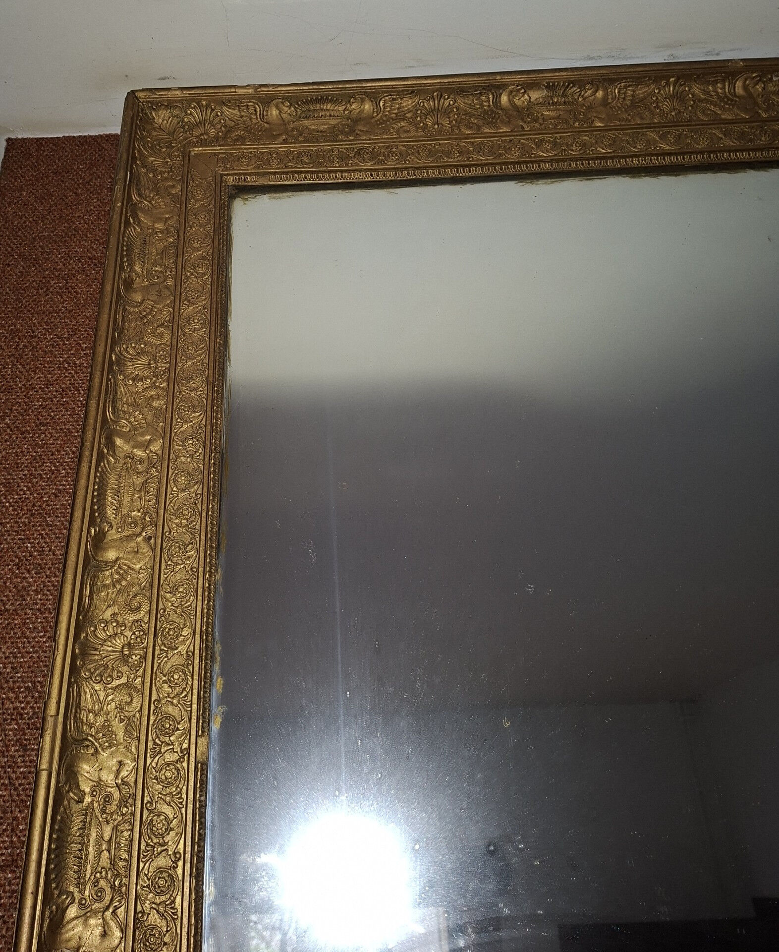 Large Empire period fireplace mirror