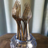 8 silver metal forks