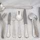 25-piece cutlery set François Frionnet in silver-plated metal, bead decoration.