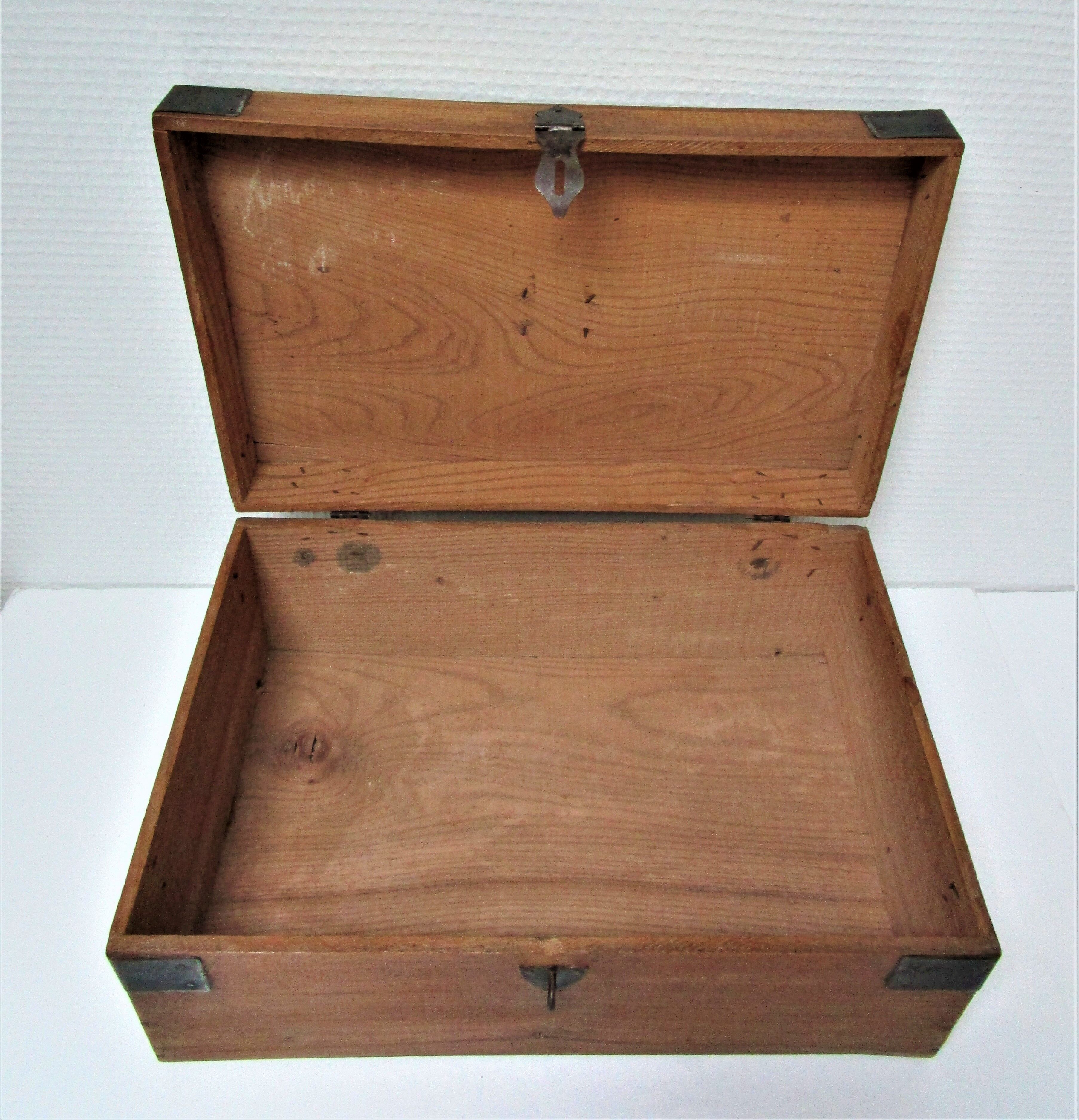 Solid wood box patinated early 20th century