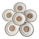 set of 6 flat plates Sarreguemines model "Nomeny" art deco 30s