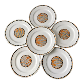 Lot de 6 assiettes plates sarreguemines modèle "nomeny" art déco années 30