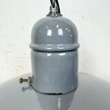 Industrial Grey Enamel Factory Pendant Lamp, 1960s